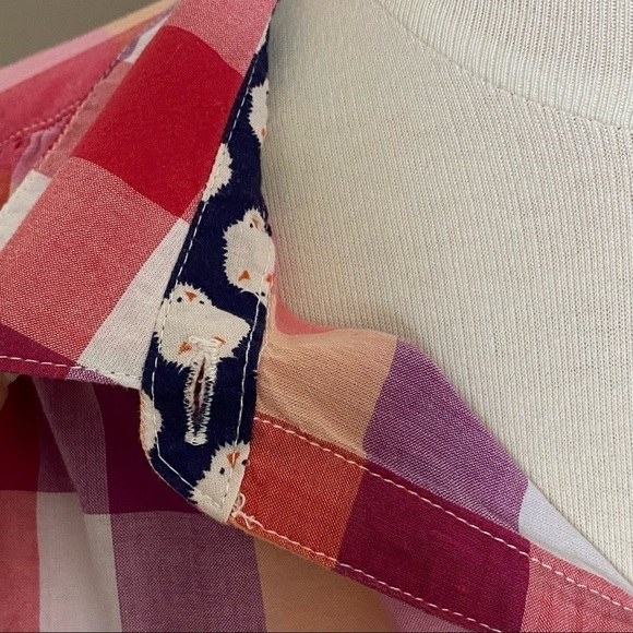 Isabella Sinclair Hibiscus Tea Pink Plaid Mixed Media Atlay Buttondown Shirt, XS - Picture 5 of 15